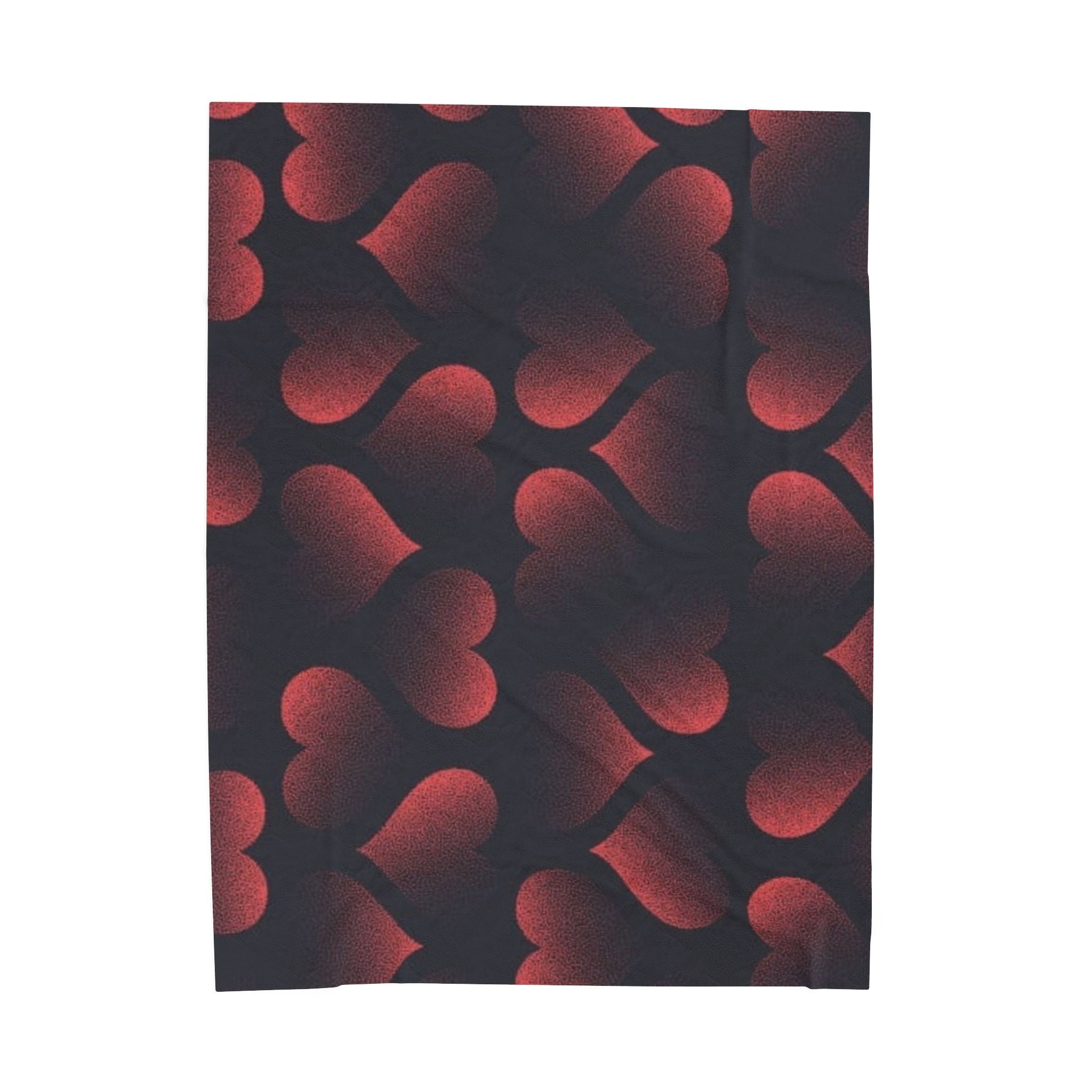 Red Heart Pattern Velveteen Plush Blanket — Cozy Romantic Throw for Valentine’s Day