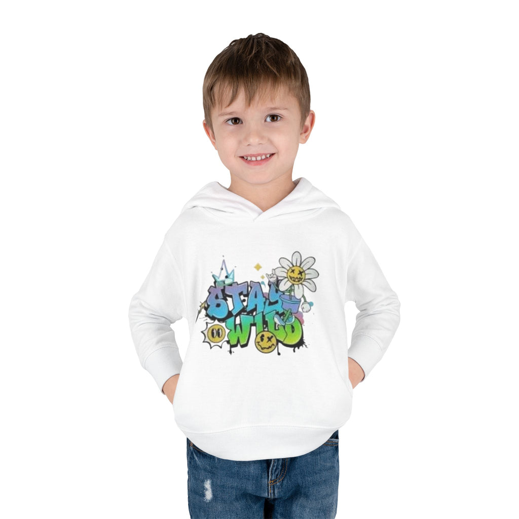 Toddler Hoodie — 'Stay Wild' Graffiti Daisy Pullover