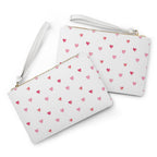 Pink Watercolor Heart Clutch — Cute Valentine Wristlet Bag
