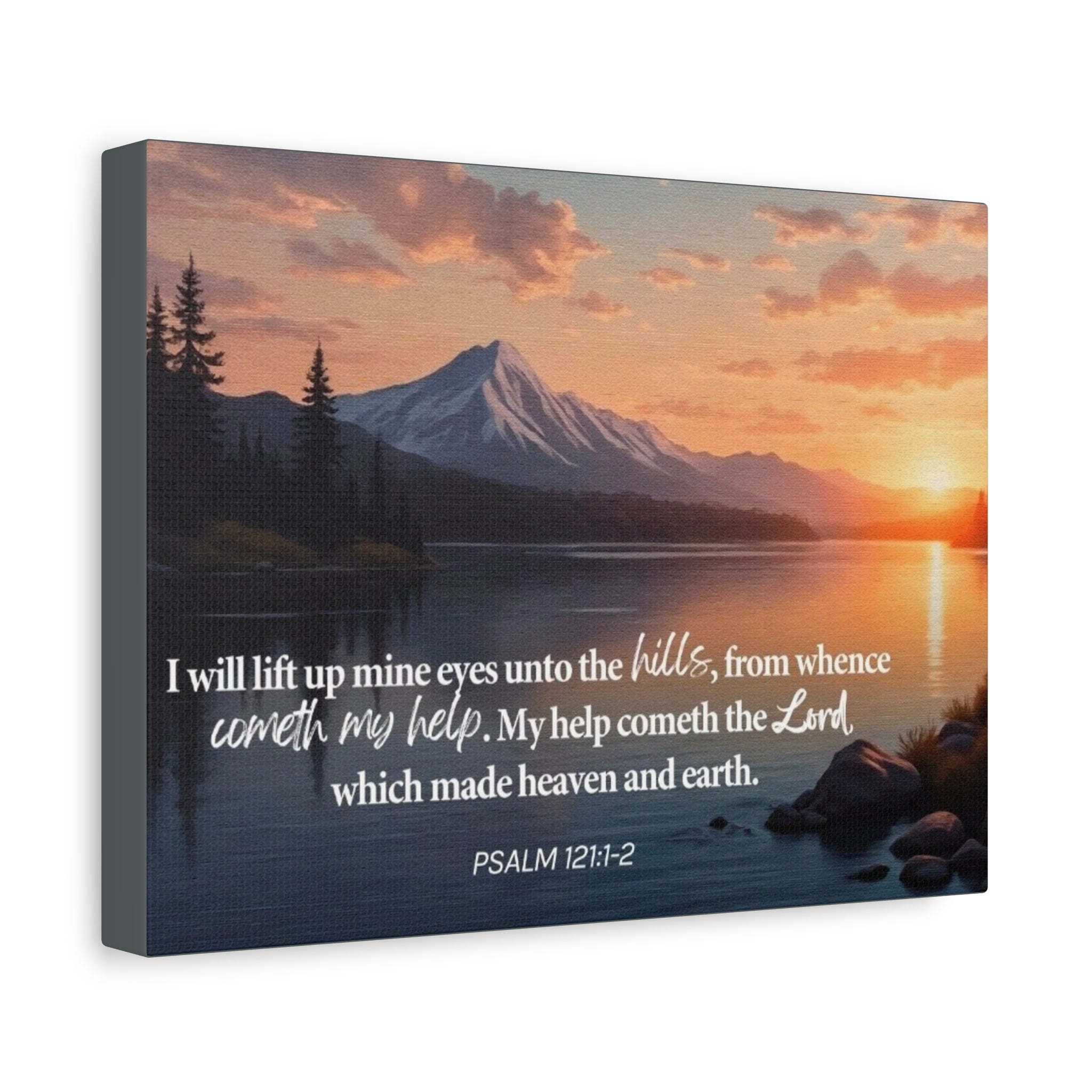 Psalm 121 Canvas Wall Art — "I Will Lift Up Mine Eyes unto the Hills" Inspirational Landscape