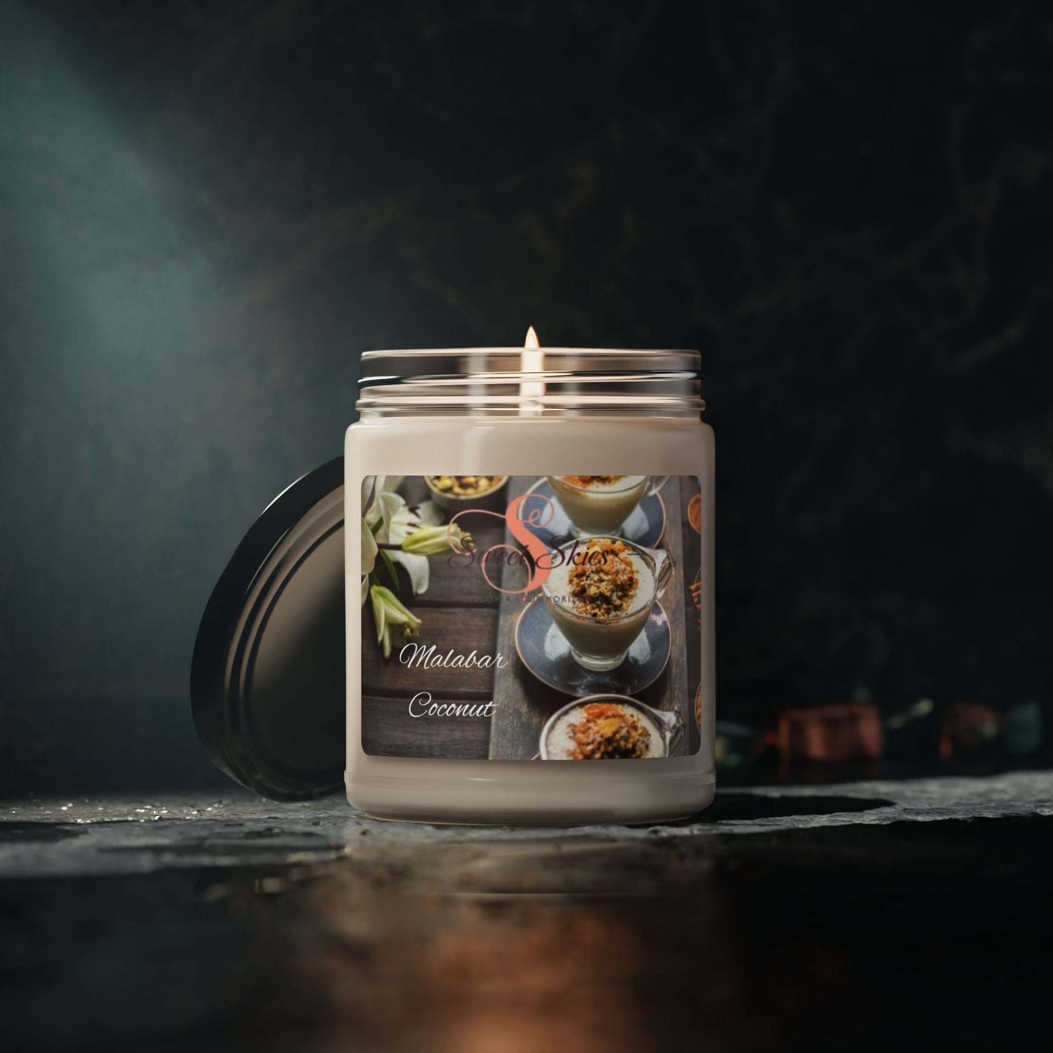 Coconut Malabar Scented Soy Candle — 9oz Aromatic Jar