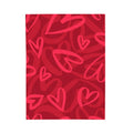 Plush Blanket — Red Heart Doodle Velveteen Throw (Valentine’s Day Gift)