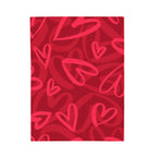 Plush Blanket — Red Heart Doodle Velveteen Throw (Valentine’s Day Gift)