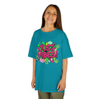 Kids T‑Shirt — "Just Vibes" Neon Graffiti Graphic Tee for Playful, Trendy Kids