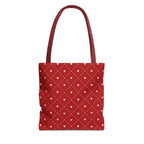 Valentine Red Diamond Heart Tote Bag — All-Over Print Canvas Shopper
