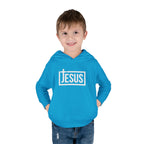 Toddler Jesus Hoodie – Kids Faith Pullover Fleece with 'JESUS' Box Logo