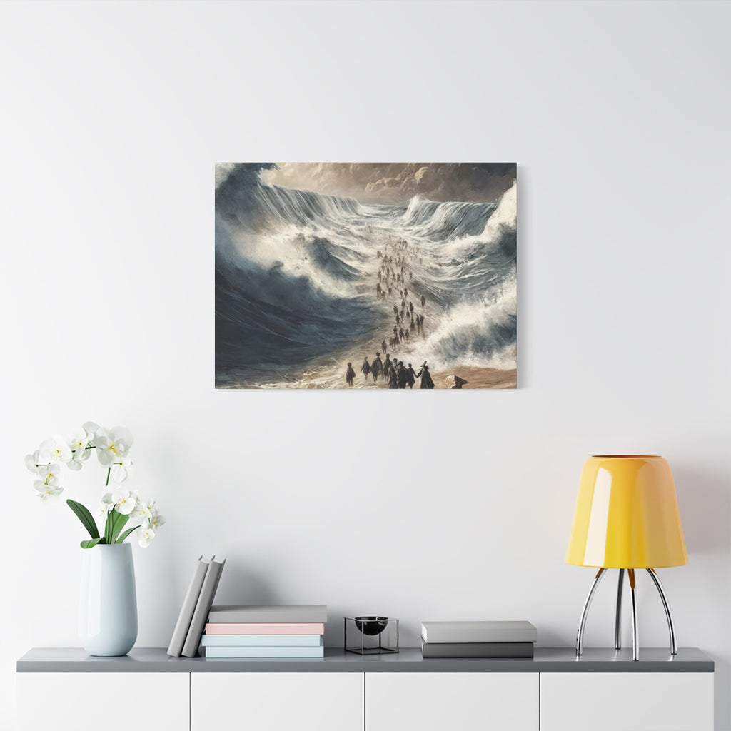 Biblical Exodus Wall Canvas — Parting of the Red Sea Matte Stretched Canvas