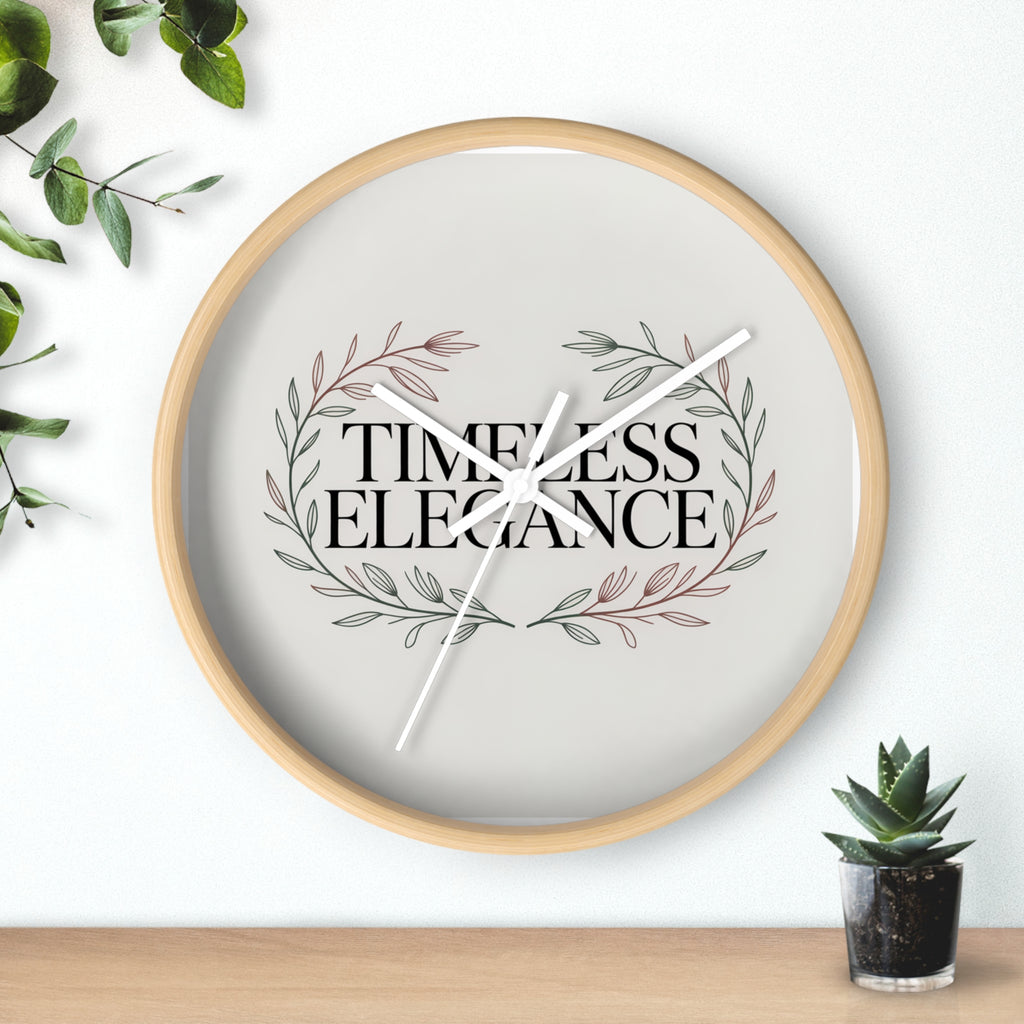 Timeless Elegance Wall Clock — Botanical Wreath Decorative Clock