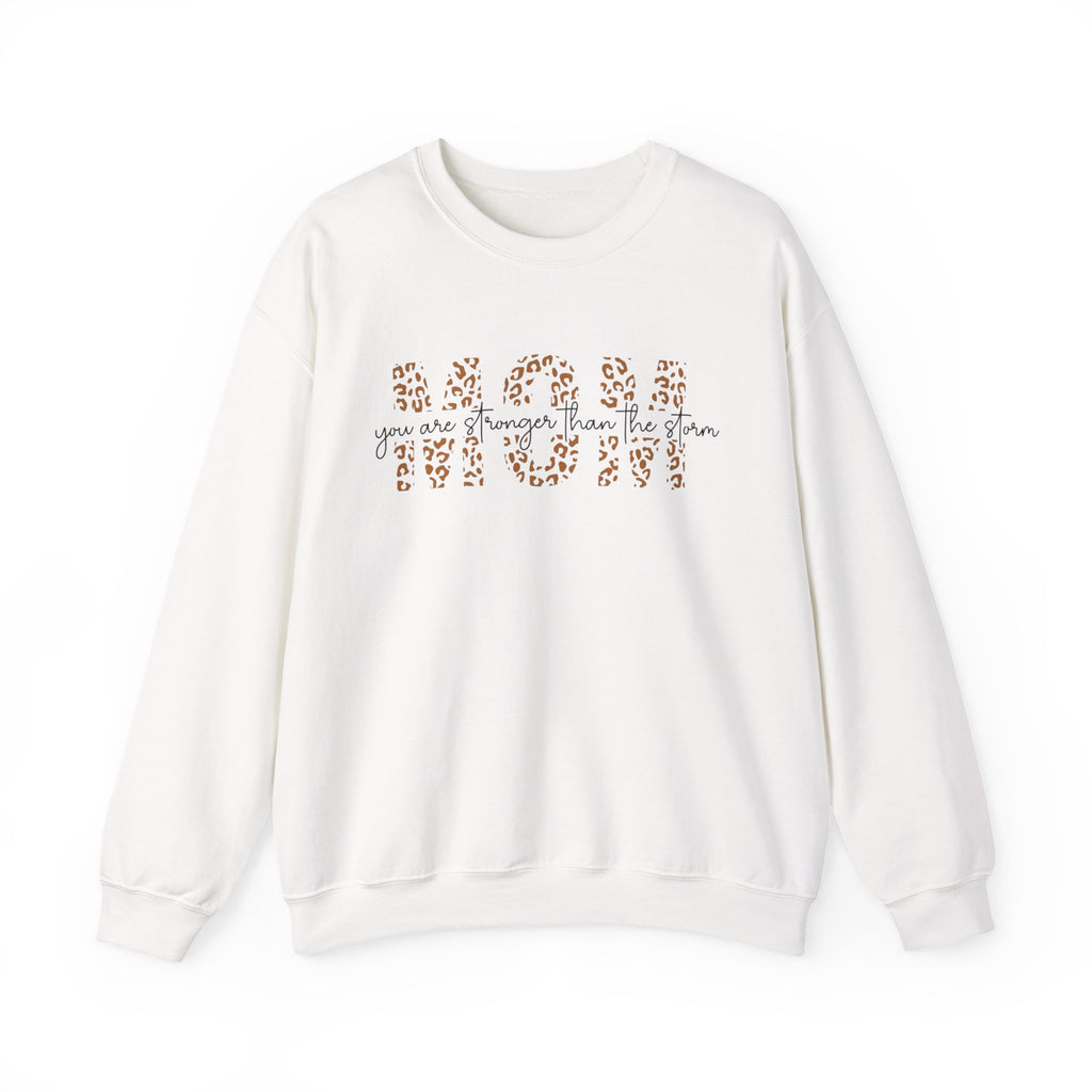 Mom Leopard Print Crewneck Sweatshirt - 'Mom' Script Graphic, Mother's Day Gift