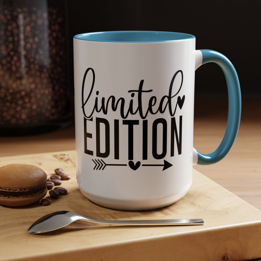 Limited Edition Accent Coffee Mug — Pink Interior, 'Limited Edition' Graphic (11/15oz)
