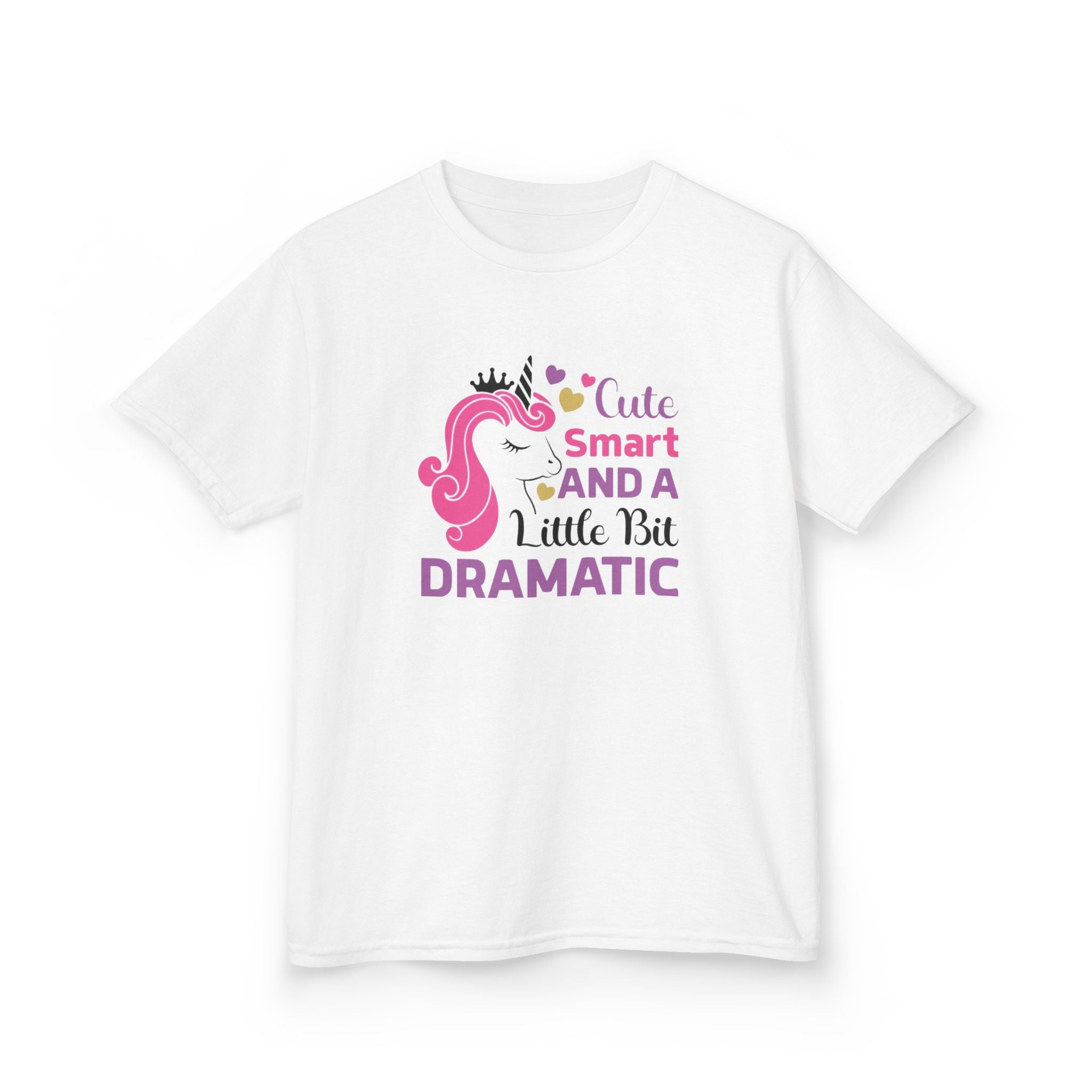 Kids T-Shirt — Cute Smart And A Little Bit Dramatic Unicorn Tee