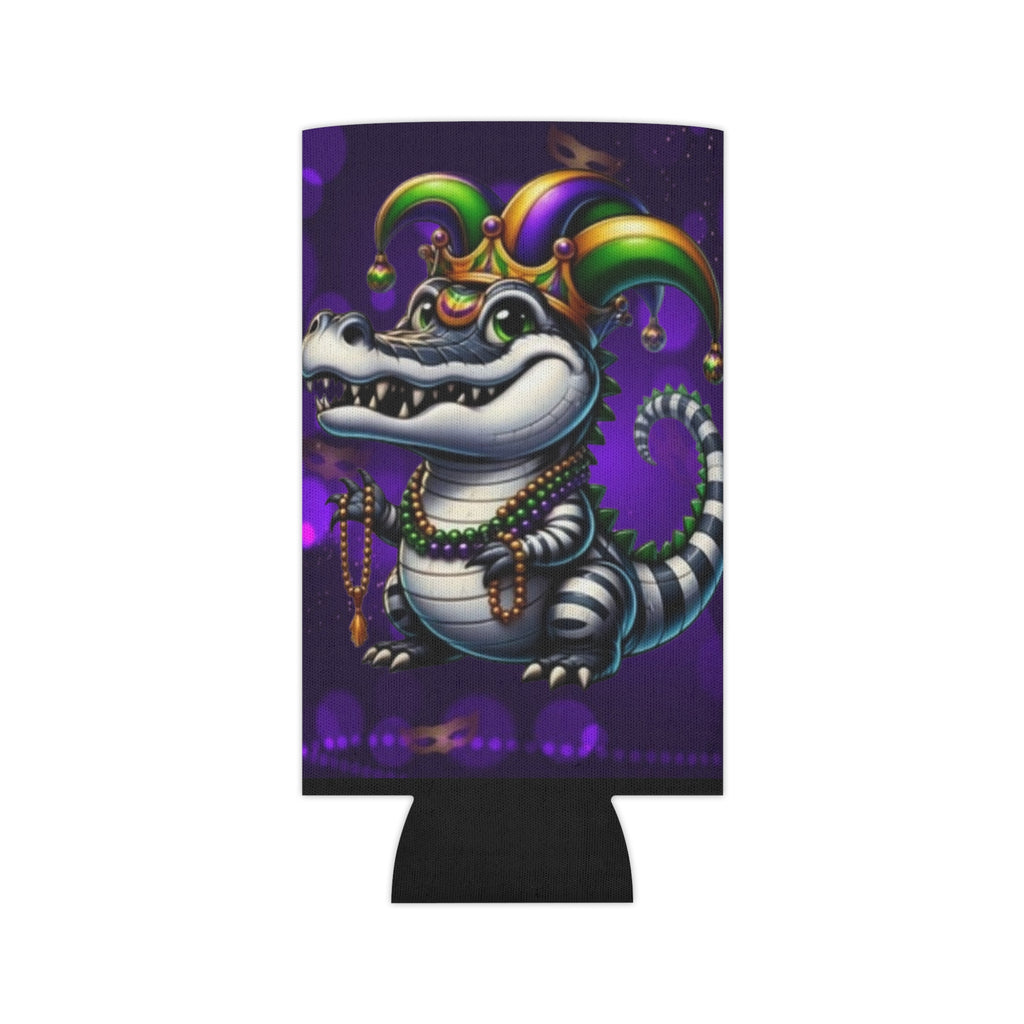 Mardi Gras Alligator Can Cooler – Festive Beaded Gator Koozie
