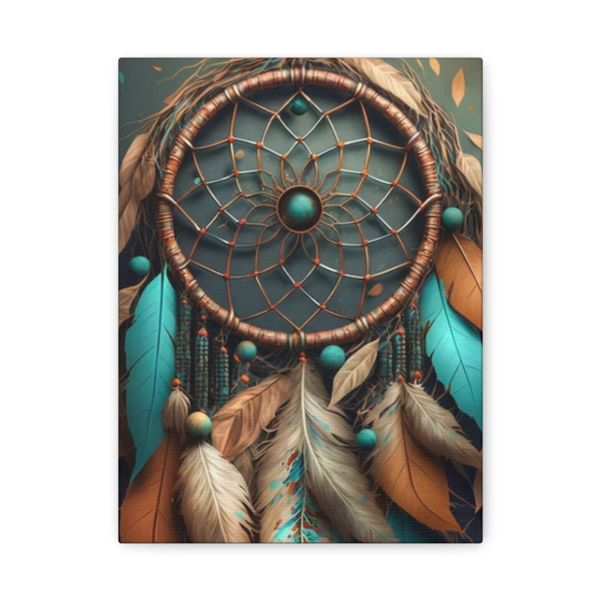 Dreamcatcher Wall Canvas – Boho Feather Art Print