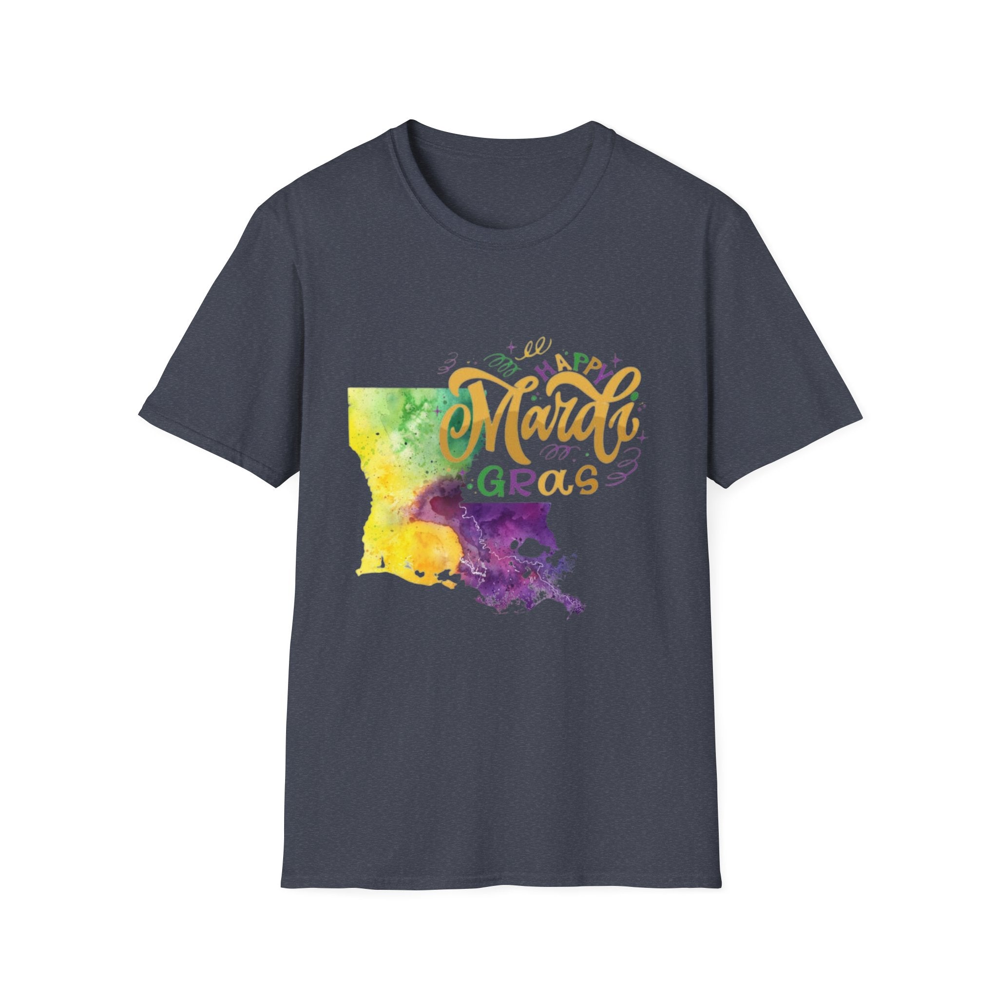 Mardi Gras Louisiana Watercolor T-Shirt — Happy Mardi Gras Celebration Tee