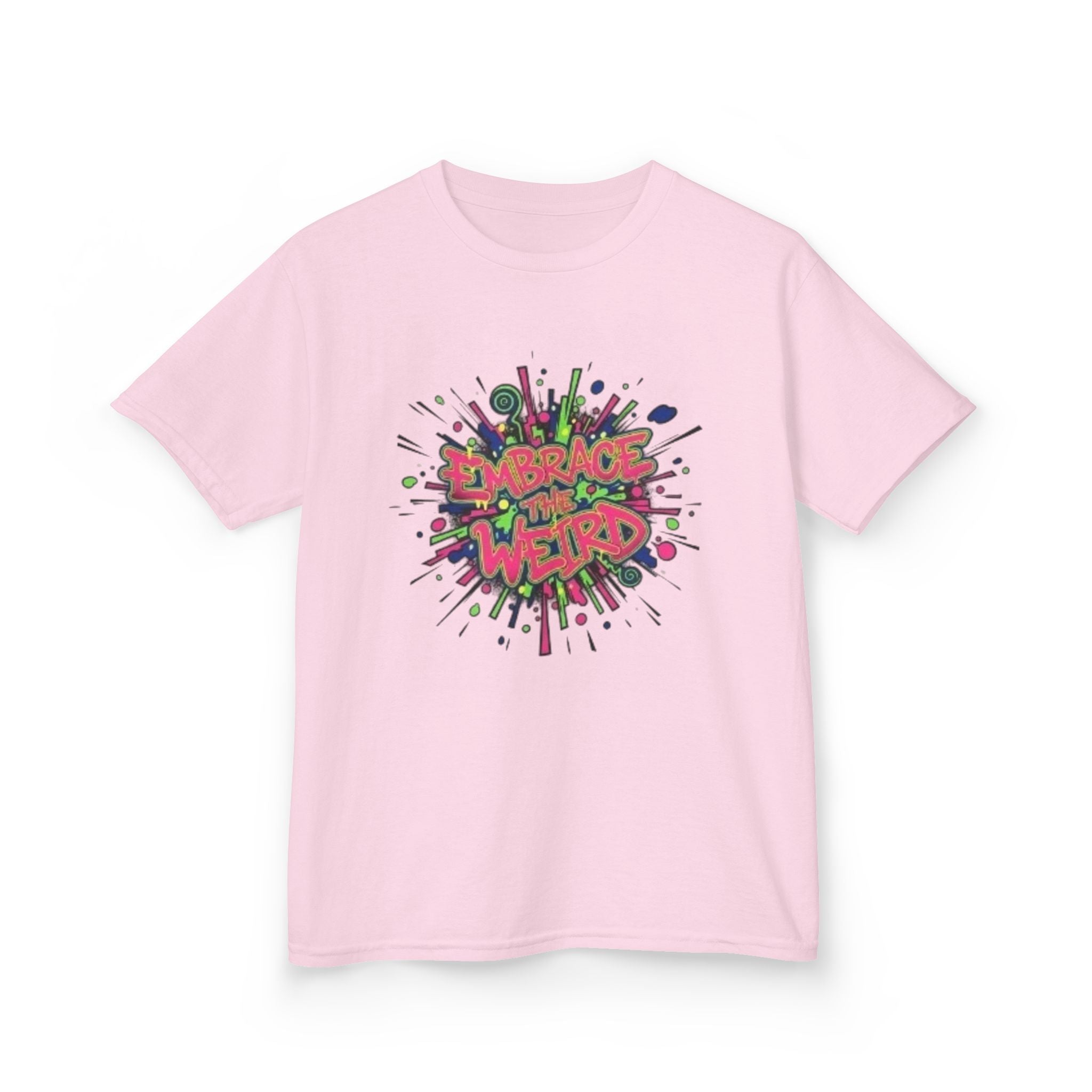 Kids T-Shirt — "Embrace Your Weird" Colorful Splash Graphic