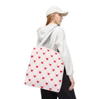 Heart Pattern Tote Bag — Pink Red Valentine Shopper