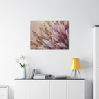 Feathered Pampas Wall Art Canvas — Blush Pink Botanical Decor, Matte Stretched 1.25"