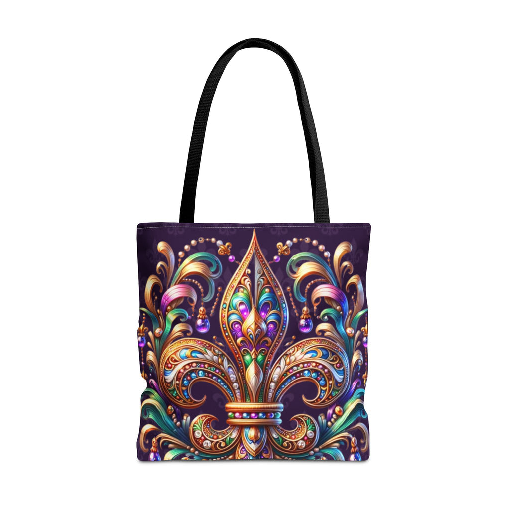 Fleur-de-Lis Jewel Tote Bag — Colorful Mardi Gras Boho Carryall