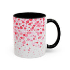 Heart Confetti Accent Coffee Mug — Pink Valentine’s Day Gift (11/15oz)