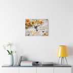 Be Still & Know I Am God Canvas Wall Art — Sunflowers & Hummingbird Psalm 46:10