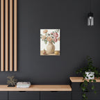 Floral Vase Canvas Wall Art — Pastel Peonies & Ranunculus Stretched Print
