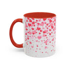 Heart Confetti Accent Coffee Mug — Pink Valentine’s Day Gift (11/15oz)