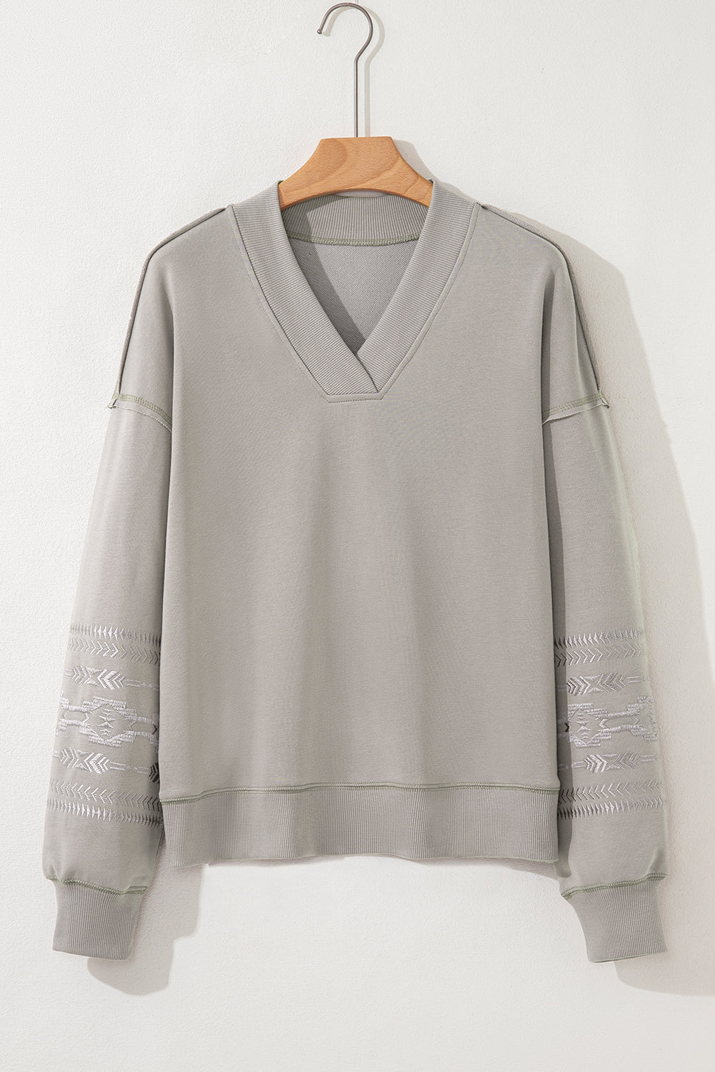 Aztec Embroidered Western Sweatshirt