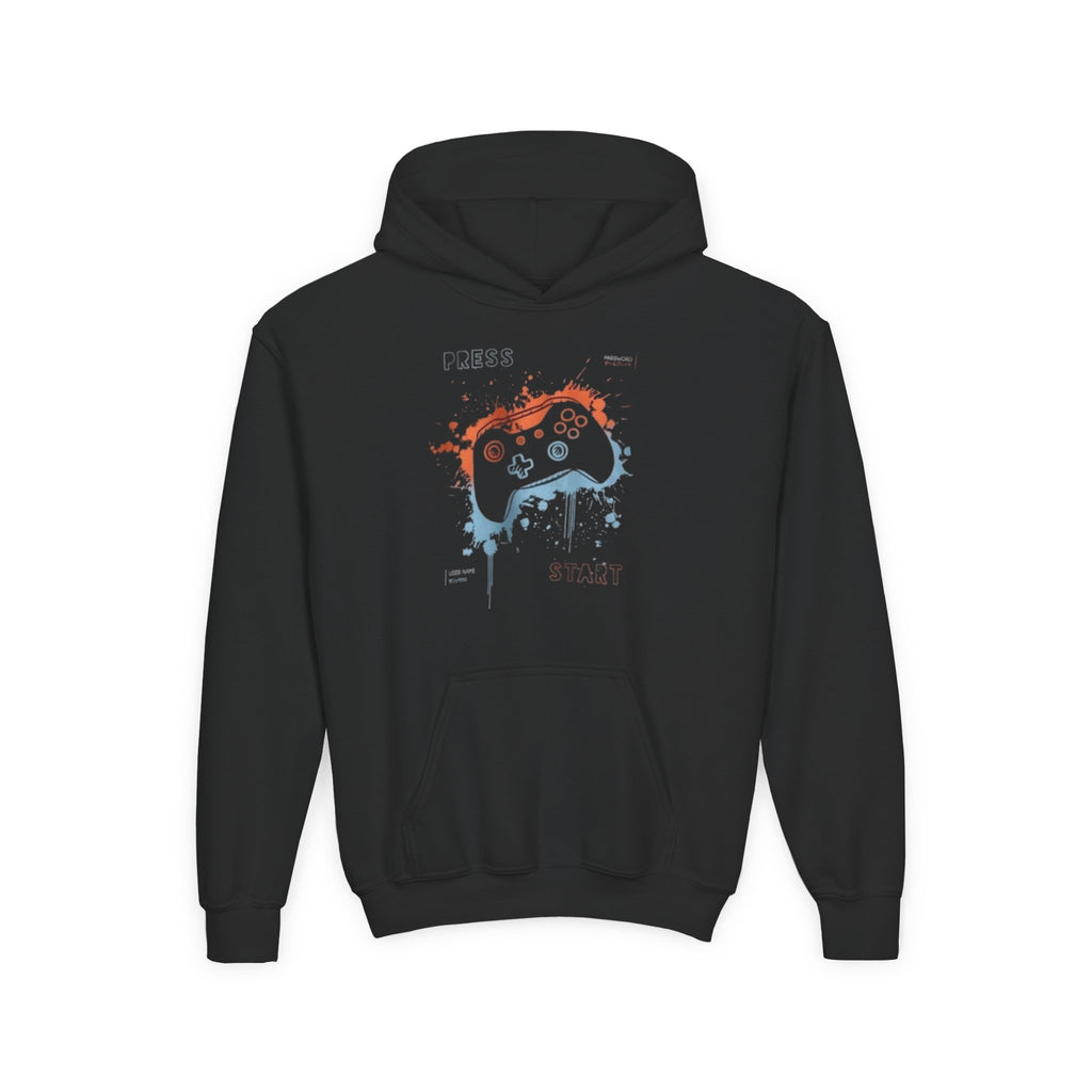 Gaming Controller Hoodie — Retro Neon Gamer Youth Sweatshirt