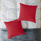 Red Heart Pattern Pillow - Valentine Decorative Square Throw Pillow