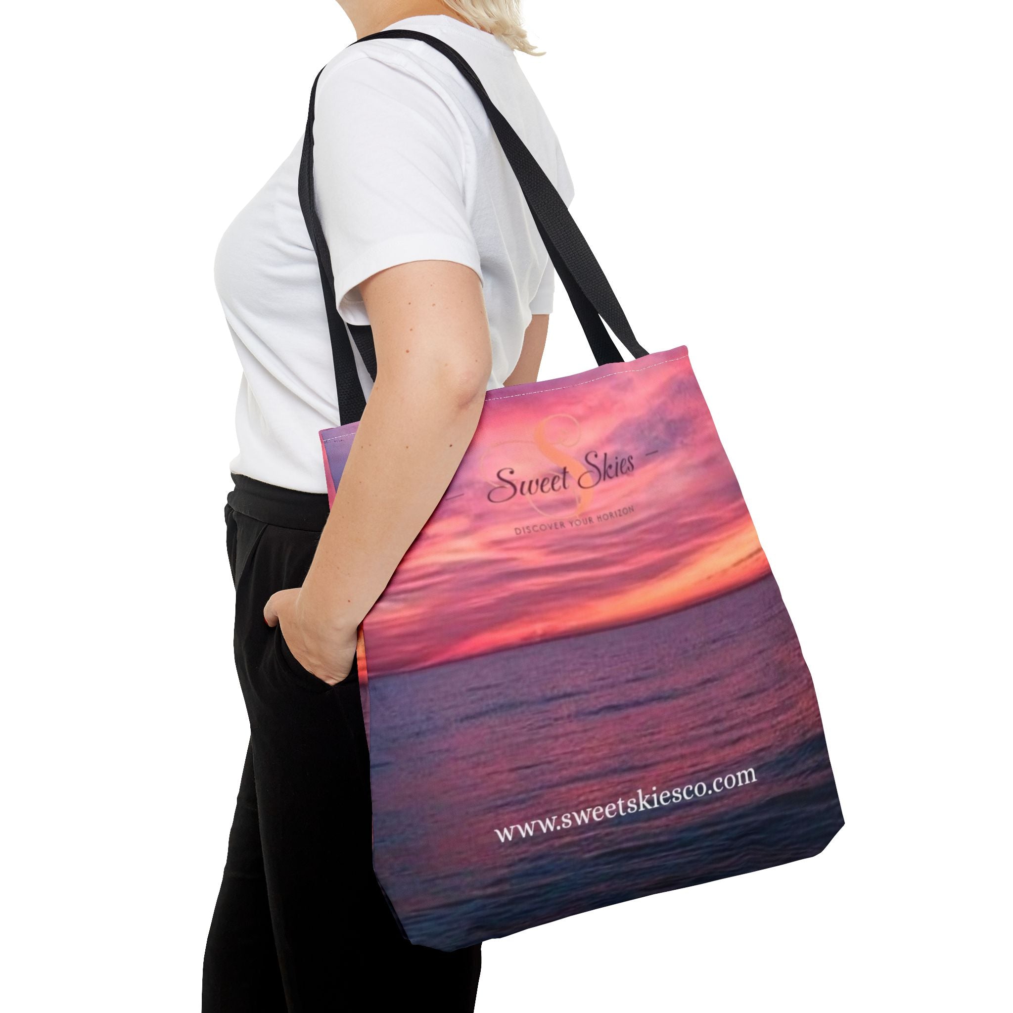 Sunset Beach Tote Bag – "Sweet Skies" Scenic All-Over Print