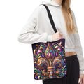 Fleur-de-Lis Jewel Tote Bag — Colorful Mardi Gras Boho Carryall