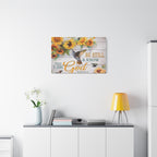 Be Still & Know I Am God Canvas Wall Art — Sunflowers & Hummingbird Psalm 46:10