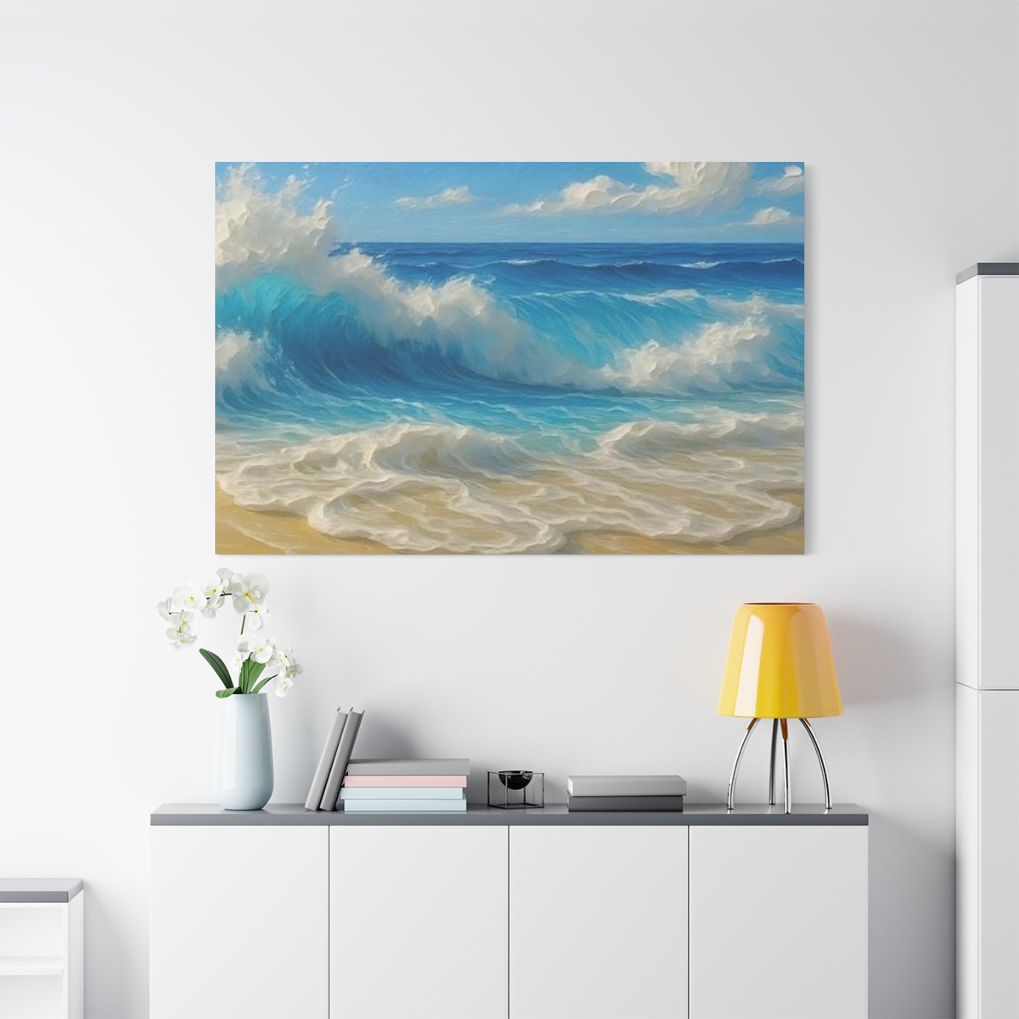 Sunny Beach Waves-Matte Canvas, Stretched, 1.25"