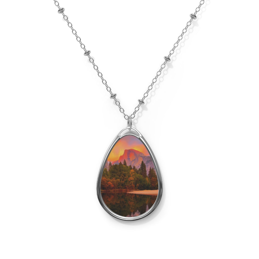 Oval Photo Necklace — Personalized Scenic Pendant Jewelry