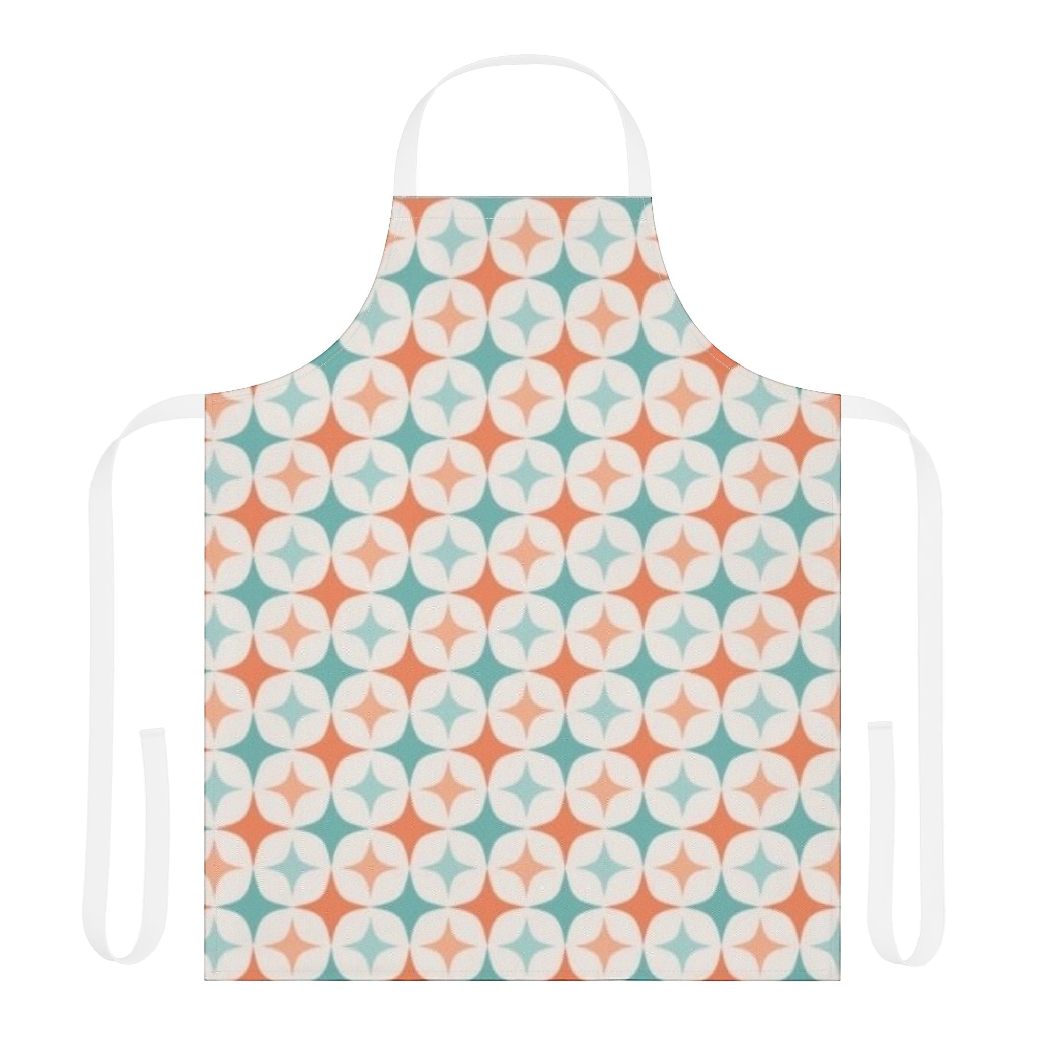 Retro Starburst Pattern Apron — Mid-Century Modern Kitchen Gift