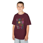 Kids Tee — "God Is Good All The Time" Colorful Faith Graphic