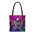 Mardi Gras Tote Bag — Purple Gold Fleur-de-Lis Celebration Tote
