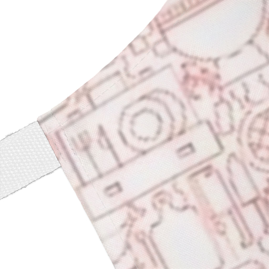 Rose Kitchen Pattern Apron — Floral Cooking Apron with Pink Doodle Design