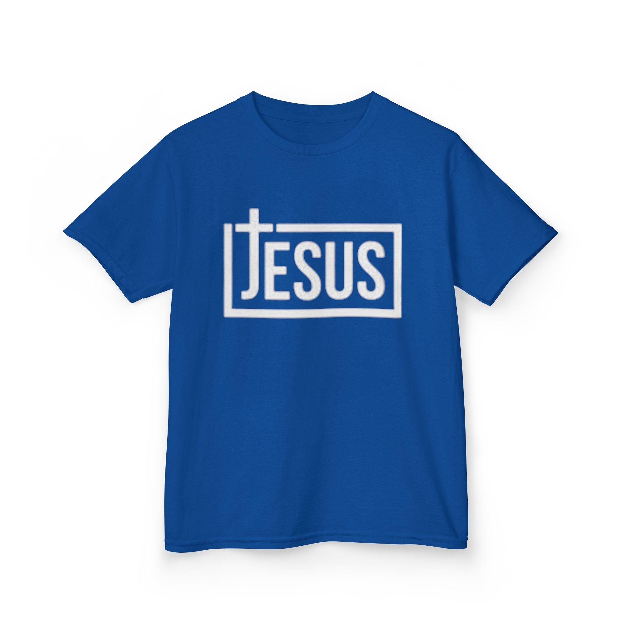 Kids Jesus T‑Shirt — Bold Cross Logo Christian Tee for Boys & Girls