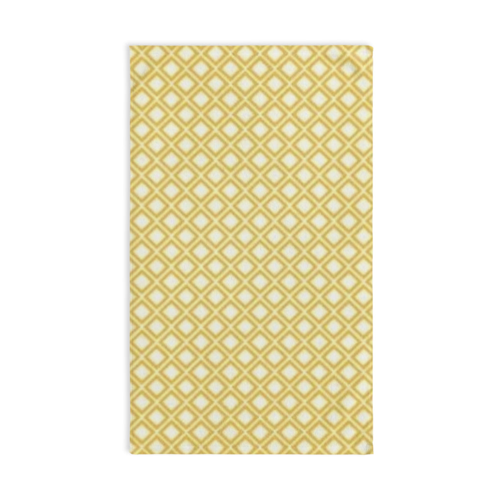 Yellow Lattice Hand Towel — Geometric Kitchen & Bath Accent