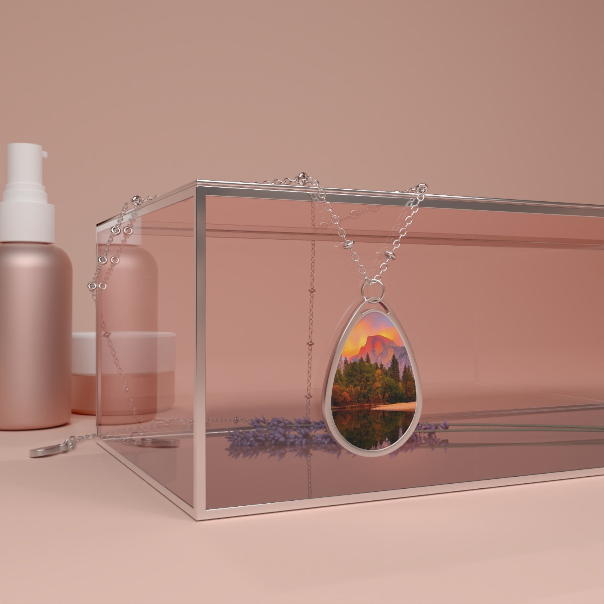 Oval Photo Necklace — Personalized Scenic Pendant Jewelry