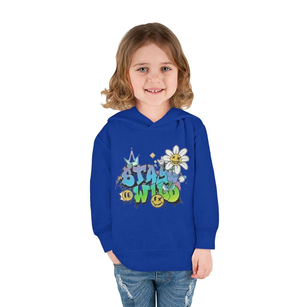 Toddler Hoodie — 'Stay Wild' Graffiti Daisy Pullover