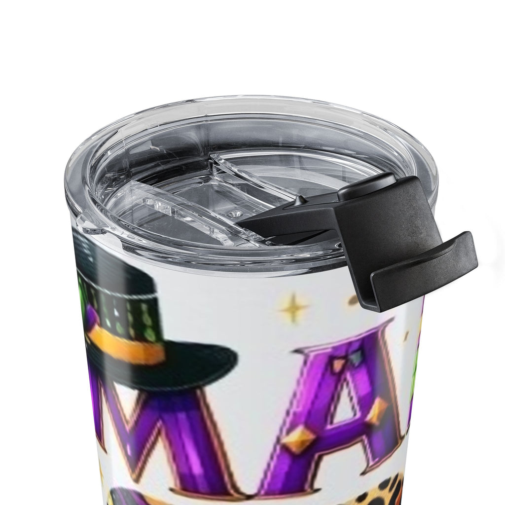 Carnival Mardi Gras 20oz Tumbler — Colorful Leopard & Fleur-de-Lis Design