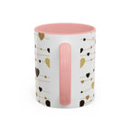 Heart Garland Accent Coffee Mug — Pink & Gold Valentine Ceramic