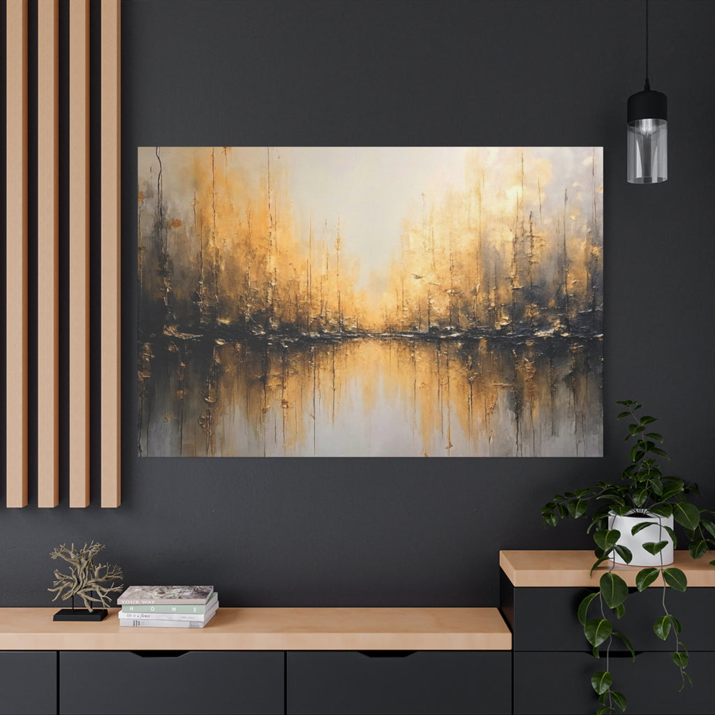 Abstract Gold Landscape Canvas Wall Art — Matte Stretched 1.25"