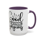 Good Morning Gorgeous Accent Coffee Mug – 11/15oz Pink Interior