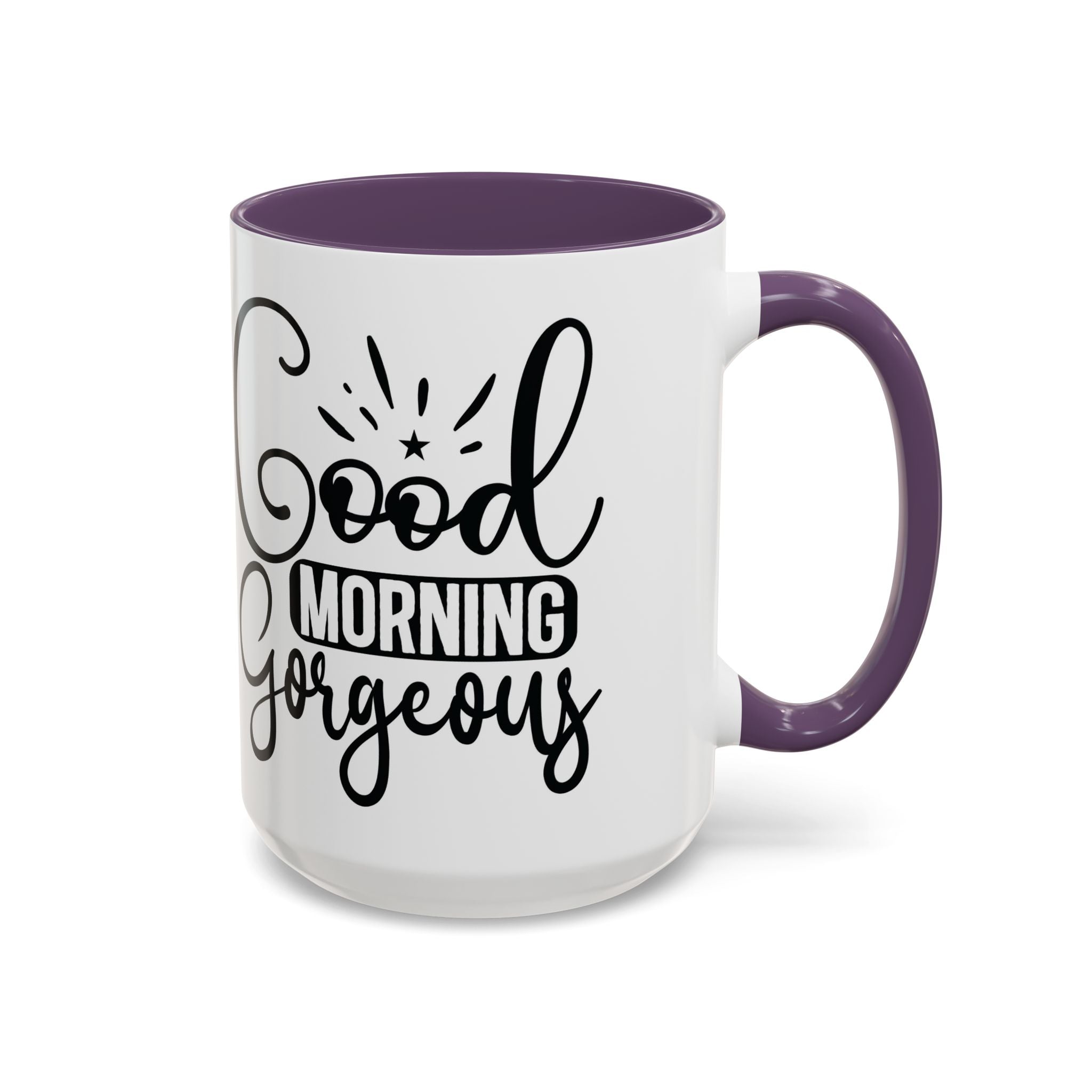 Good Morning Gorgeous Accent Coffee Mug – 11/15oz Pink Interior