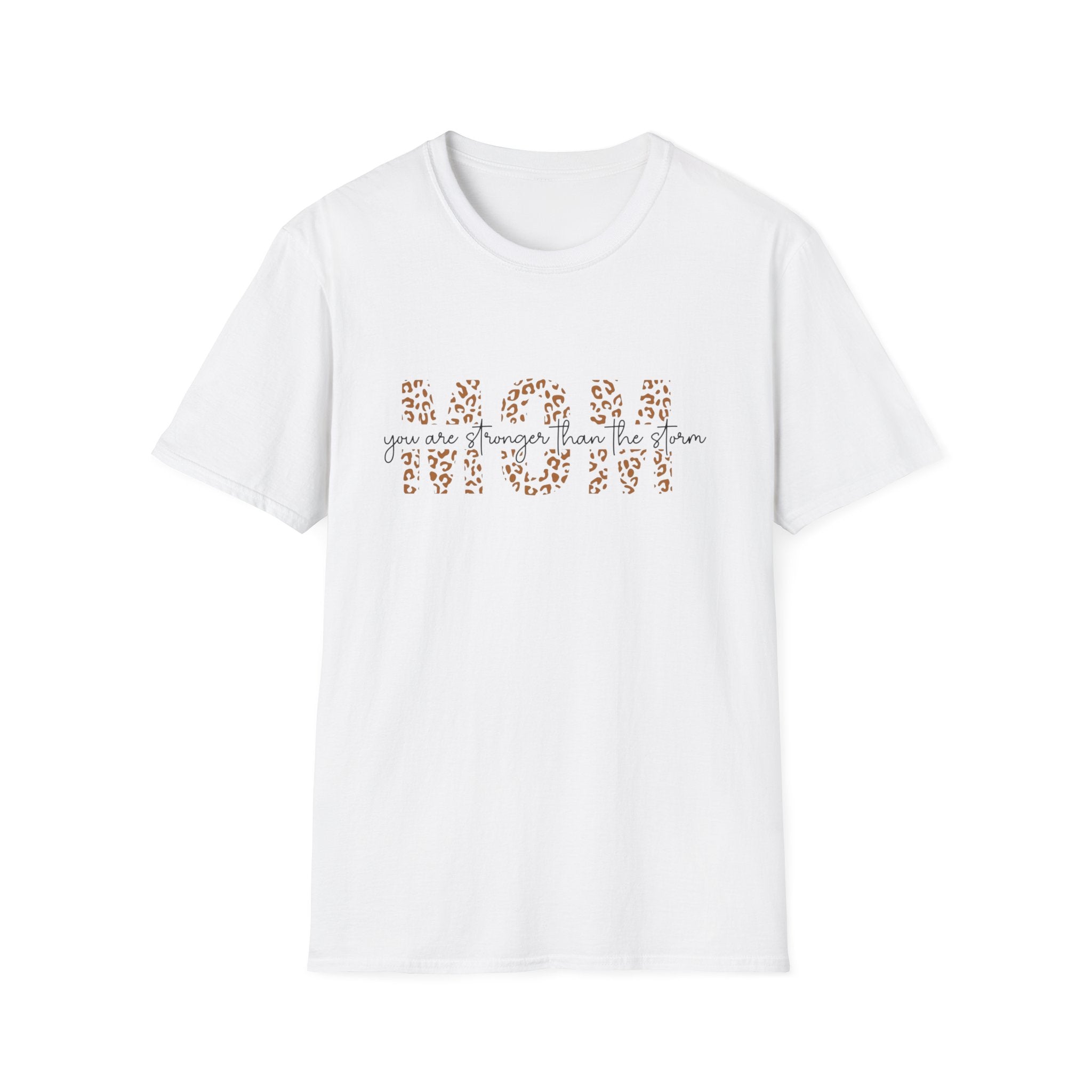 Mom Leopard Heartbeat T-Shirt — Cute Mama Graphic Tee