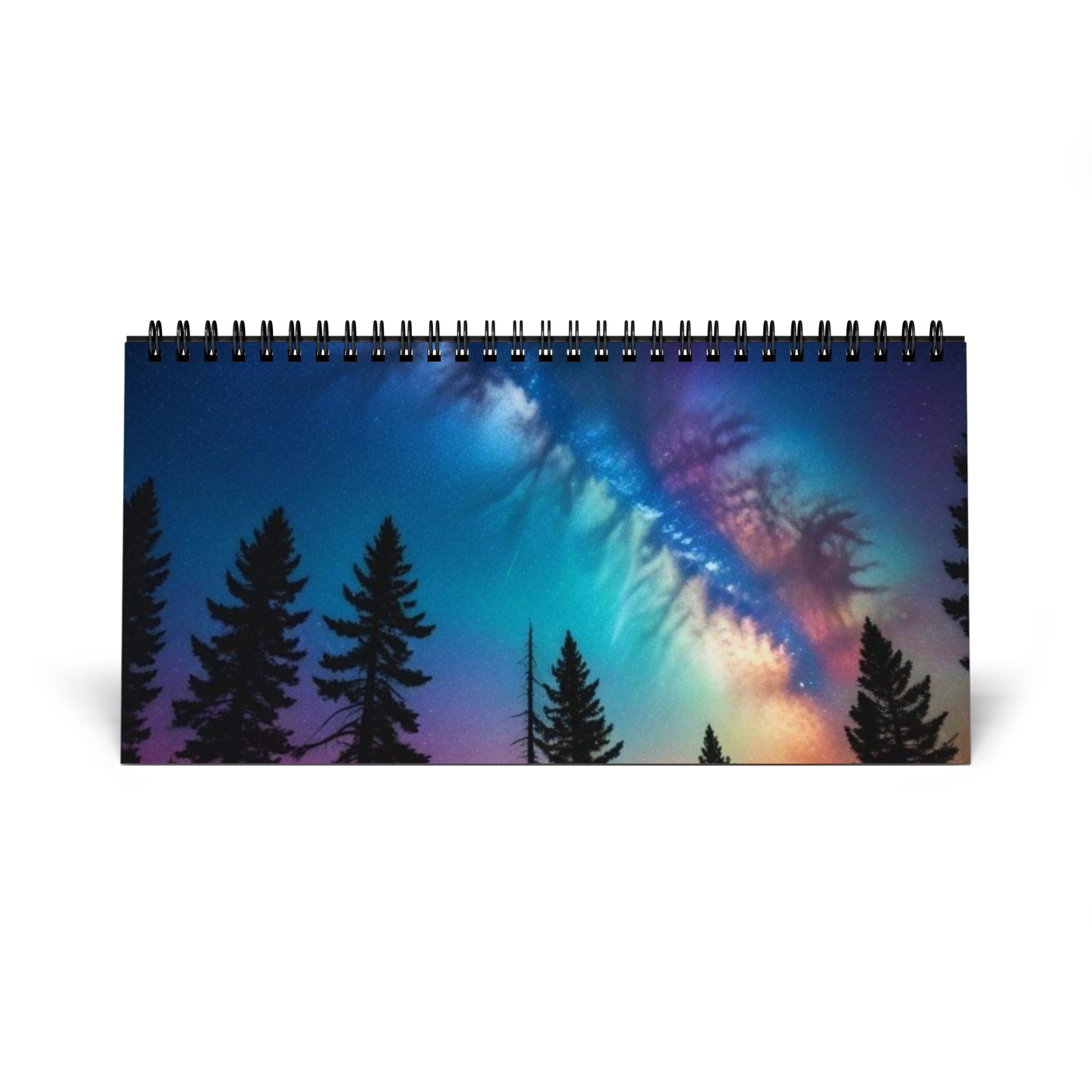 2026 Aurora Desktop Calendar - Scenic Monthly Grid