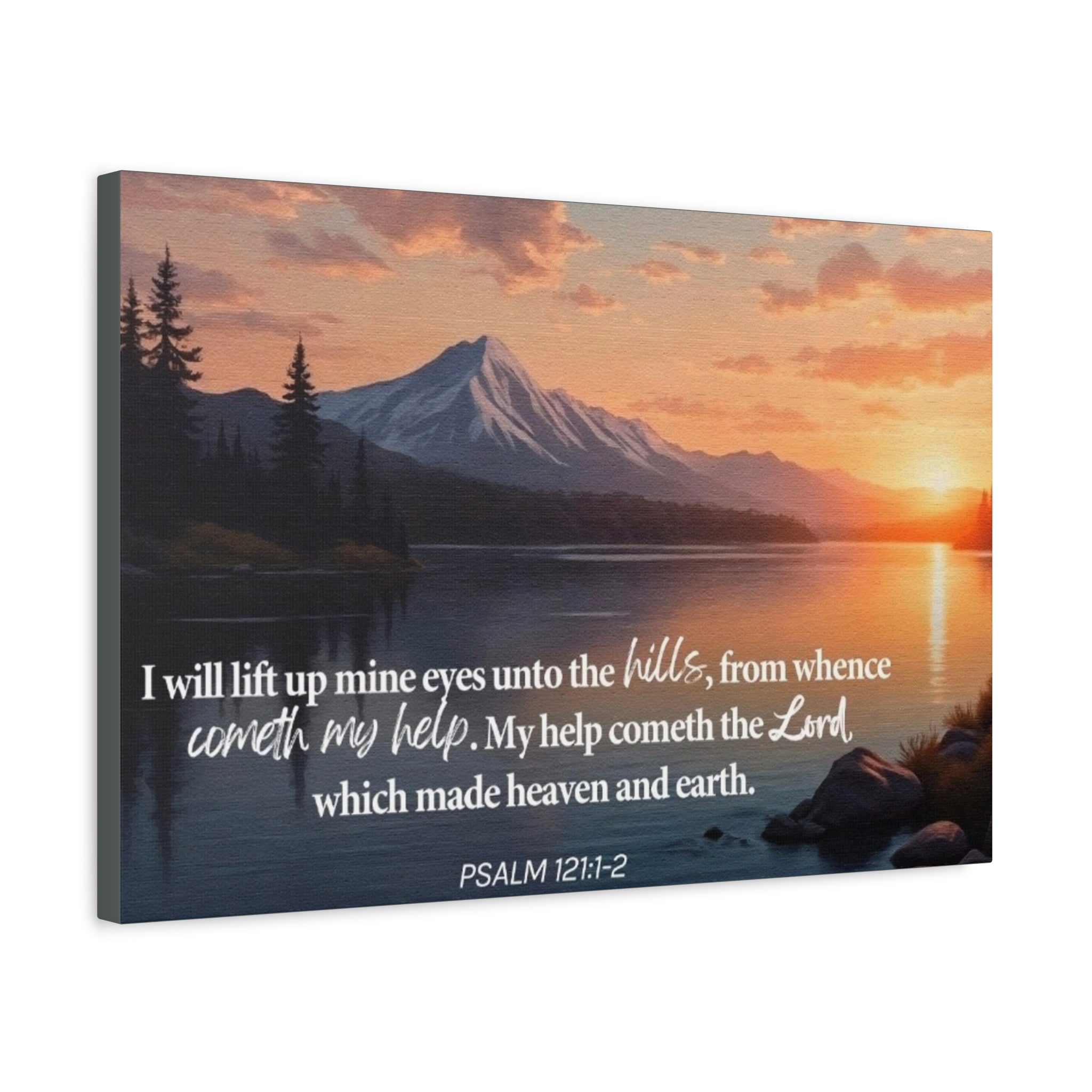 Psalm 121 Canvas Wall Art — "I Will Lift Up Mine Eyes unto the Hills" Inspirational Landscape
